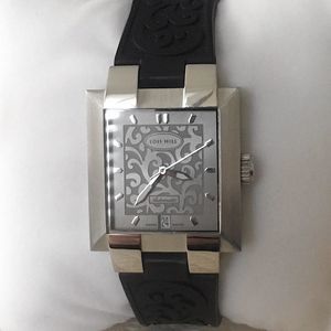 LOIS HILL Watch Automatic Grey Face Rubber Wrist Band